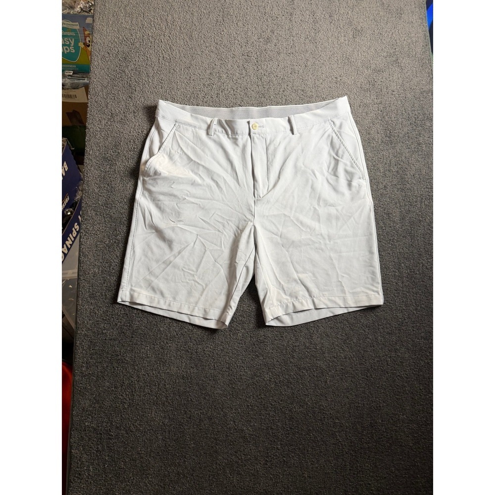 Greg Norman Mens Protek Golf Shorts Gray Performance Stretch Size 38
